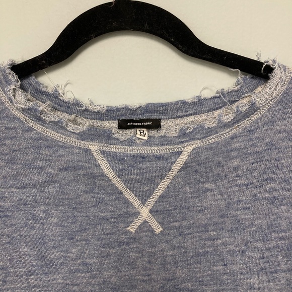 R13 Oversized distressed linen and cotton-blend sweatshirt. Size small and med - Picture 3 of 16